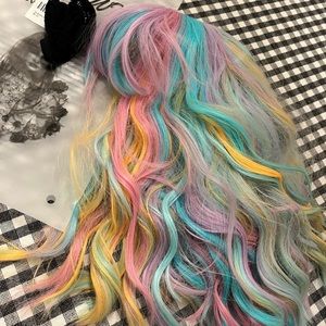 Multi color rainbow wig